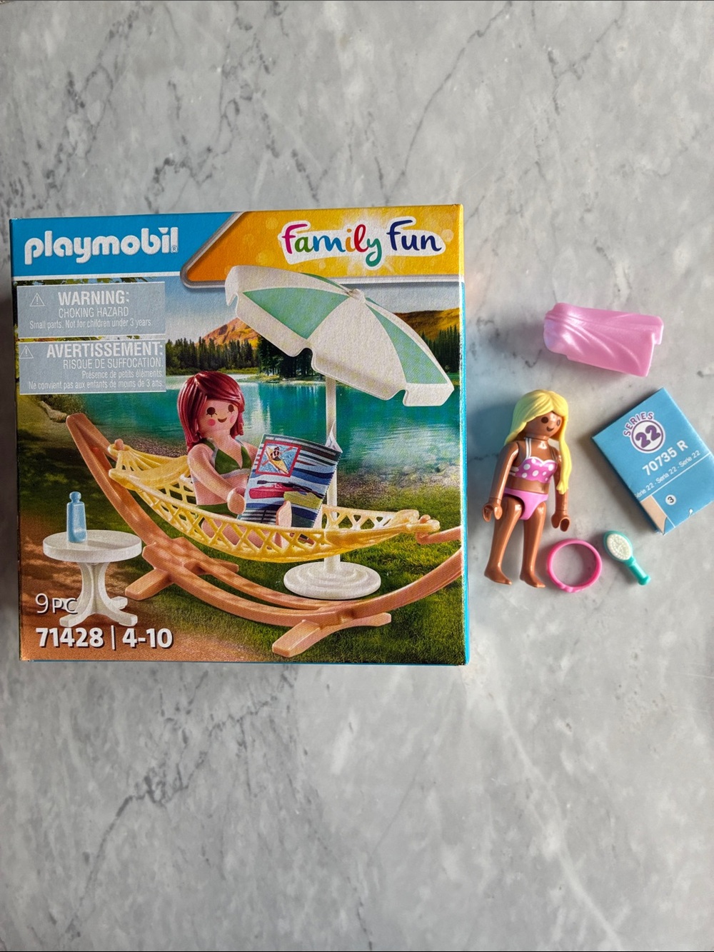 Playmobil Hammock Playset 71428 & Pink-polkadot bikini girl doll